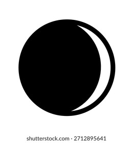 black crescent moon icon isolated on white background