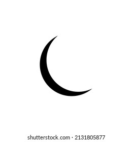 black crescent moon icon vector illustration