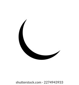 black crescent moon icon vector illustration.