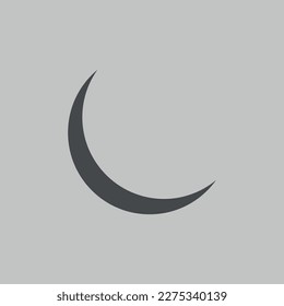 black crescent moon icon vector illustration.