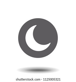 Black crescent moon isolated on white