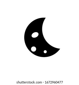 Black crescent moon isolated on white. eps 10