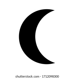 Black crescent moon isolated on white