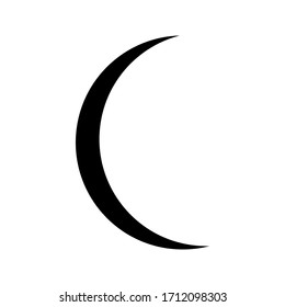 Black crescent moon isolated on white