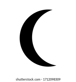 Black crescent moon isolated on white