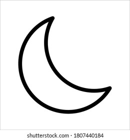 Black crescent moon isolated on white background
