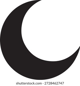Símbolo da forma da lua crescente preta