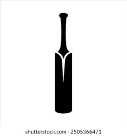 Black cricket bat icon silhouette vector illustration design on white background.