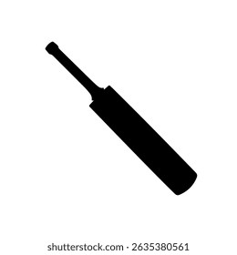 Black Cricket Bat silhueta vetor plana ilustração design.