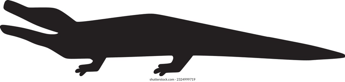 black crocodile is looking for its prey
