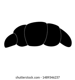Black croissant icon. Food. Breakfast concept. Croissant silhouette.