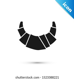 Black Croissant icon isolated on white background.  Vector Illustration