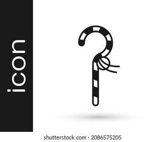 Black Crook icon isolated on white background. Ancient Egypt symbol. Scepters of egypt.  Vector