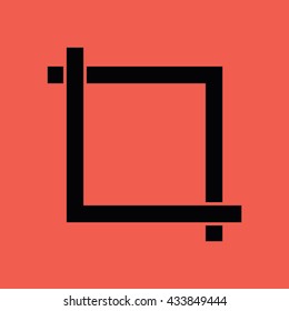 Black crop icon vector
