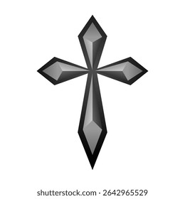 Black cross christian icon vector design