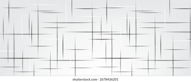 Cruz negra escotilla textura sin fisuras. Superficie de patrón repetido de línea recta. Fondo de tela de saco áspero. Fondo de pantalla superpuesto de lona de lona de rayado cruzado. Fondo textil de Vector