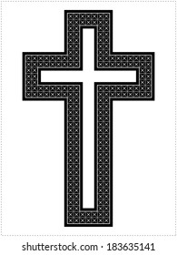 Black cross isolated on white