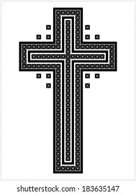Black cross isolated on white