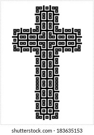 Black cross isolated on white