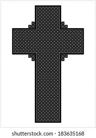 Black cross isolated on white