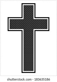 Black cross isolated on white