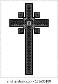 Black cross isolated on white