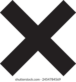 black cross mark icon EPS 10