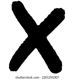 Black cross on white background