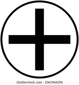 Black Cross with outline icon symbol