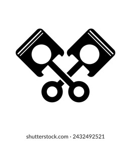 Schwarzes Cross-Kolben-Motor-Symbol Vektor-Design
