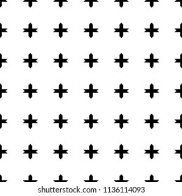Black cross sign pattern on white background vector.