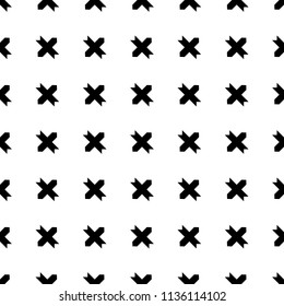 Black cross sign pattern on white background vector.