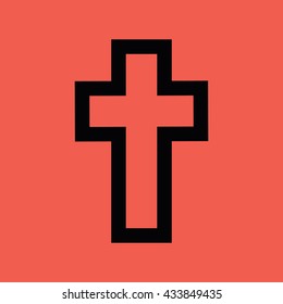 Black cross symbol icon vector