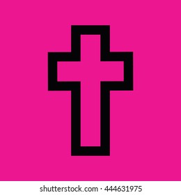 Black Cross Symbol Icon Vector Pink Stock Vector (Royalty Free ...