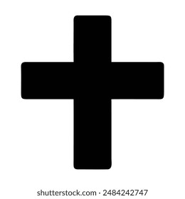 Black cross symbol illustration. Vector illustration