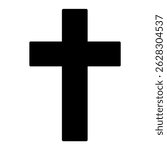 Black cross symbol vector illustration christian religious faith jesus christ crucifixion graphic design icon 100