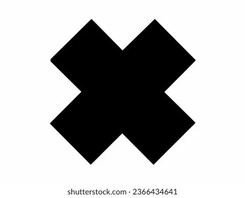 black cross symbol vector on white background