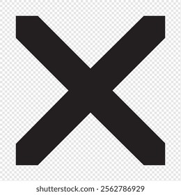 black cross vector icon x. The black sign is wrong. Yes singing. There is no wrong symbol.