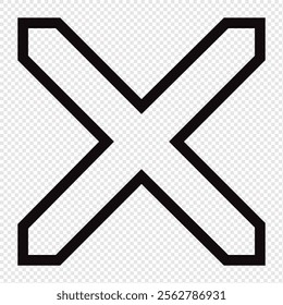 black cross vector icon x. The black sign is wrong. Yes singing. There is no wrong symbol.