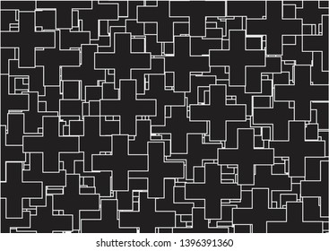 black cross white edge background