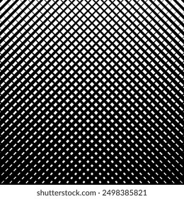 Black crossed diagonal lines on white background. Parallel cross-sectional stripes inclined at angle of 45 degree. Tilted straight strips print with halftone effect. Vector graphic illustration.