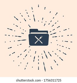 Black Crossed fork and knife over folder icon isolated on beige background. Restaurant symbol. Abstract circle random dots. Vector Illustration