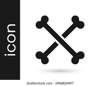 Black Crossed human bones icon isolated on white background.  Vector