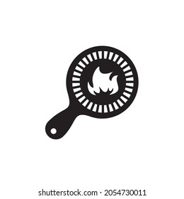Black crossed pizza peel vector logo design
