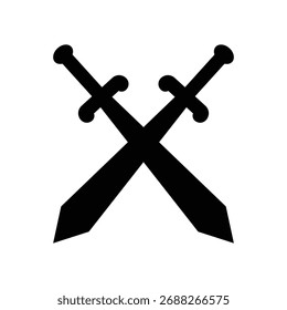 Elemento de diseño de espadas cruzadas negras