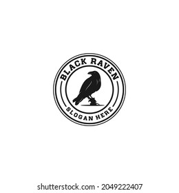 black crow illustration logo on white background