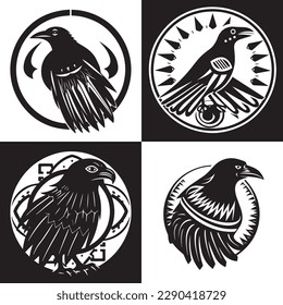 black crow logo in each style