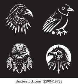 Schwarze Krähen-Logo in jedem Stil