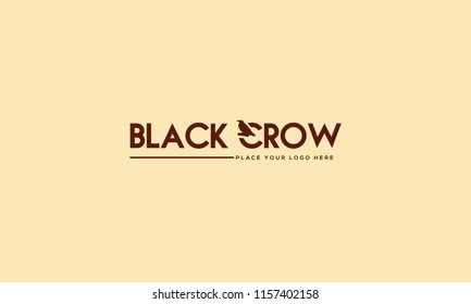 BLACK CROW LOGO WITH NEGATIVE SPACE EFFECT FOR ILLUSTRATION USE