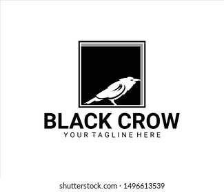 Black Crow Logo Vector Illustration